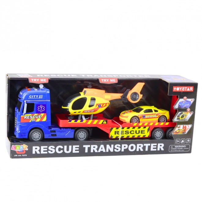 Set de salvare cu elicopter și mașini