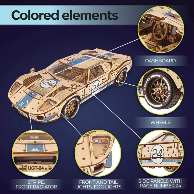 Puzzle mecanic 3D din lemn Ugears Endurance Racer