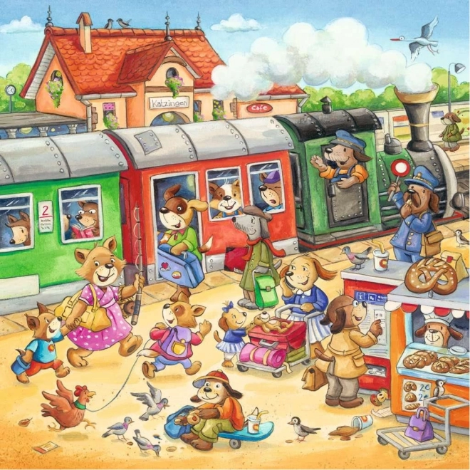 Puzzle Ravenburger Vacanță la țară 3x49 piese