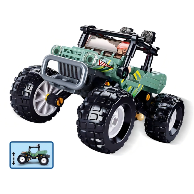 Vehicul off‑road robust cu roți uriașe