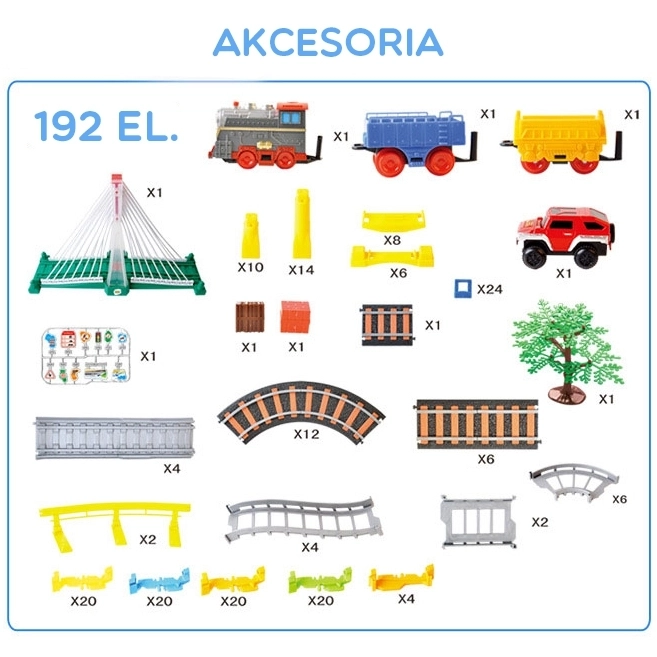 Joc educativ 2 în 1 cu tren și mașinuță WOOPIE