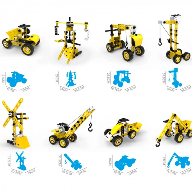 Set construcție vehicule 8 în 1 WOOPIE