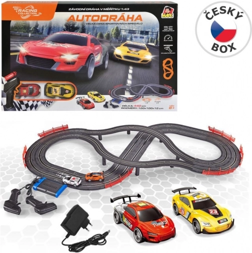 pistă de curse Racing Collection cu 2 mașini și controlere, lungimea traseului 440 cm