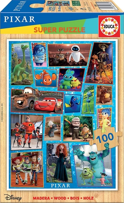 Puzzle din lemn cu Disney Pixar, 100 piese