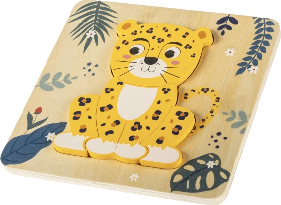 Puzzle din lemn mici, Leopard