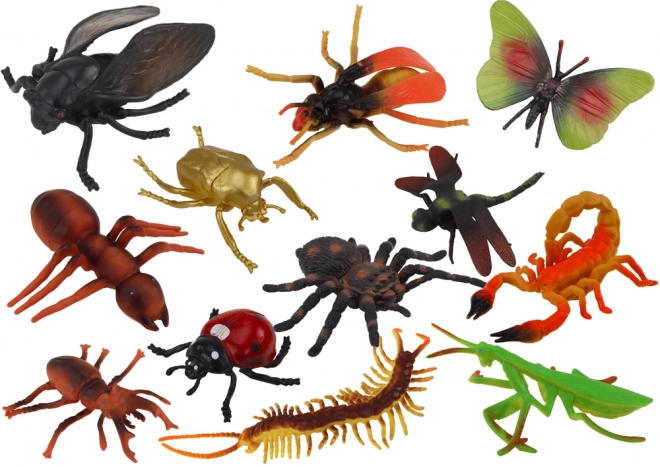 Set figurine insecte 12 bucăți Gărgăriță Păianjen Muscă