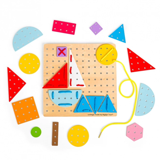 joc de snuruit forme geometrice din lemn Bigjigs Toys