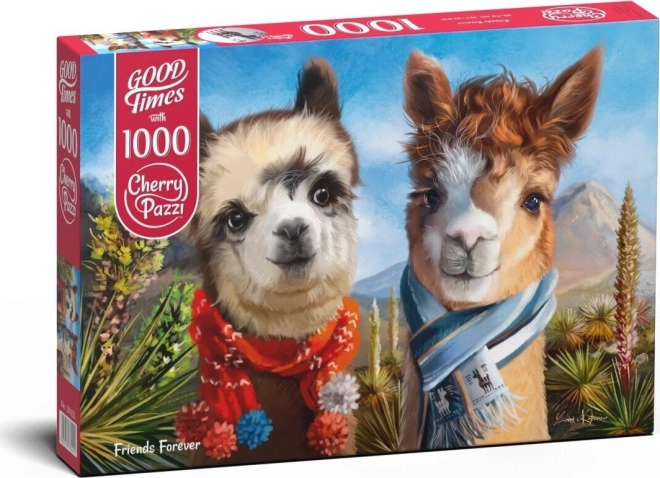 Motiv fermecător cu alpaca „Prieteni pentru totdeauna”