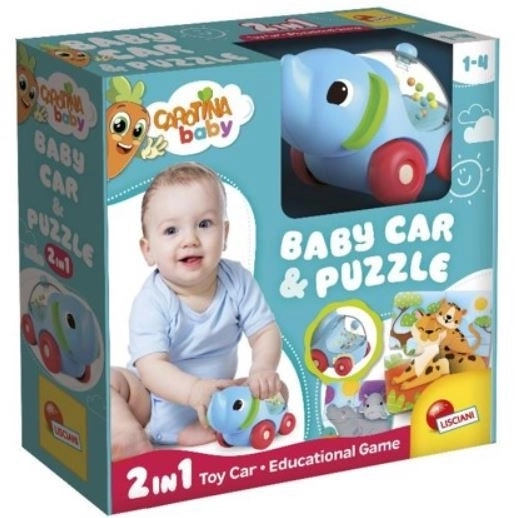 mașinuță elefănțel și puzzle - Carotina Baby