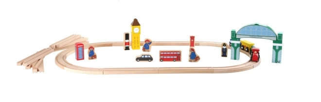 Set de tren din lemn Paddington cu 43 de piese