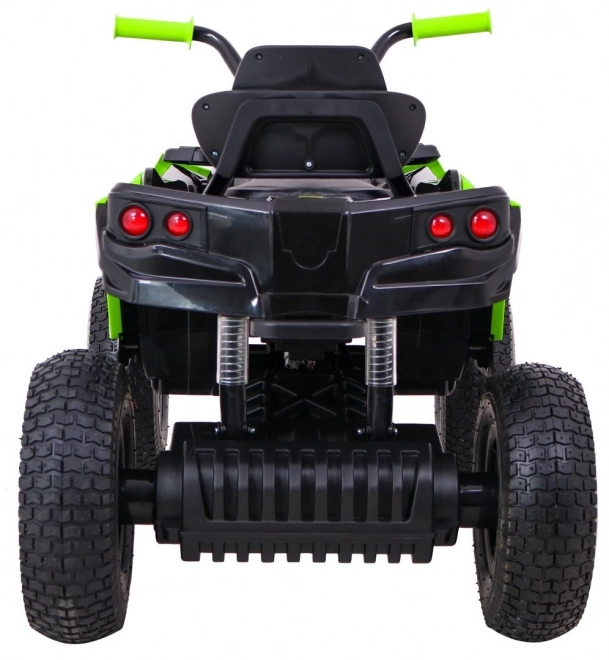 ATV electric pentru copii Air quad negru-verde + roți gonflabile + radio MP3 + start lent