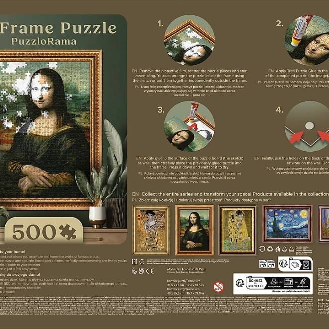 Puzzle Mona Lisa 500 piese cu ramă de la TREFL