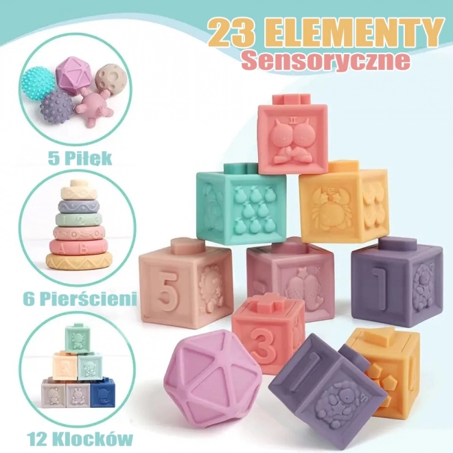 Klocki senzoriale interactive 23 piese Woopie