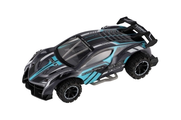 Mașină RC sport 2,4GHz 20cm șiclo-turcoaz pe baterii