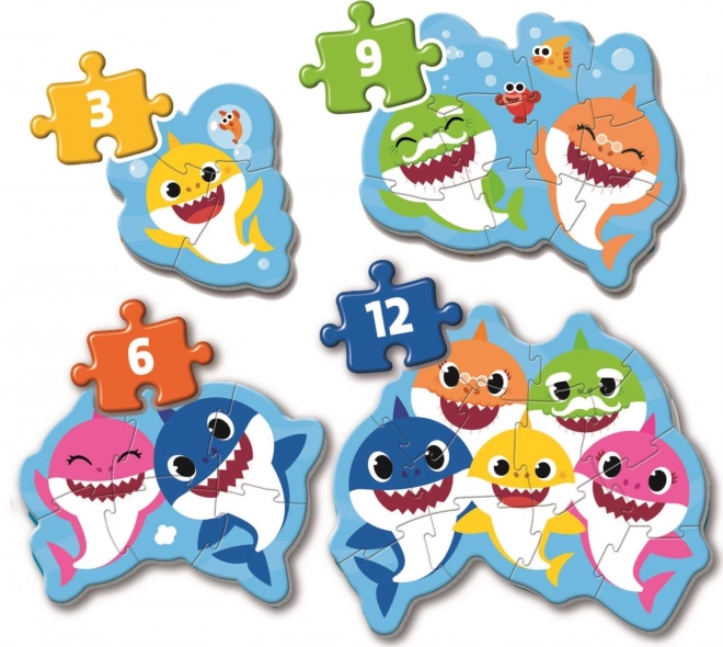 Primele mele puzzle-uri Baby Shark 4 în 1