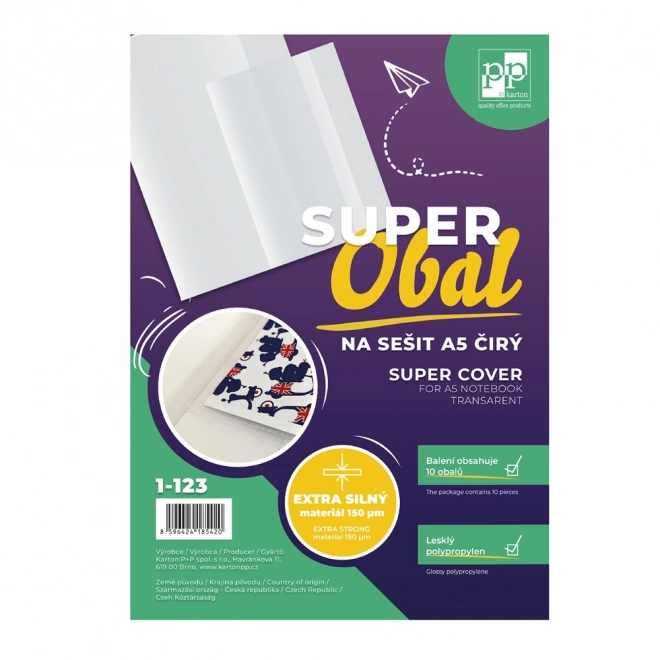 Superobal pentru caiet A5 transparent
