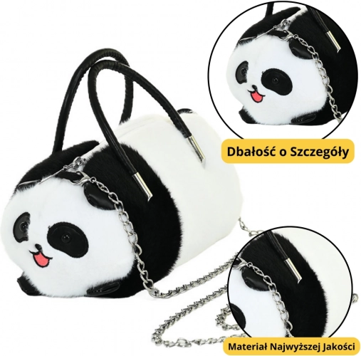 Geantă Panda de pluș cu lanț