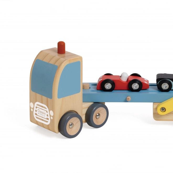 Transportator auto din lemn cu 4 vehicule - Classic World