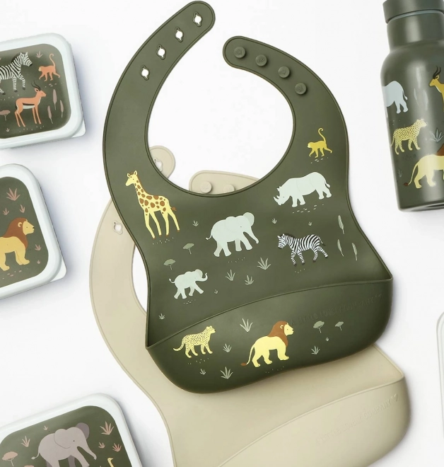Bavete din silicon pentru copii cu motive de fluturi – Animale din savană