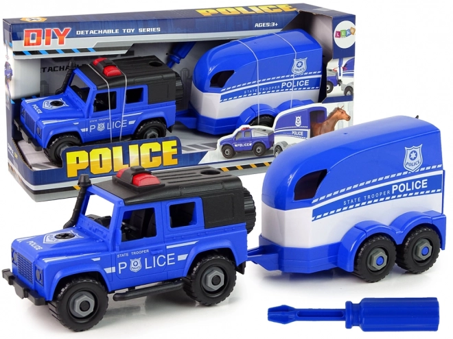Mașină de teren poliție cu remorcă pentru cai DIY