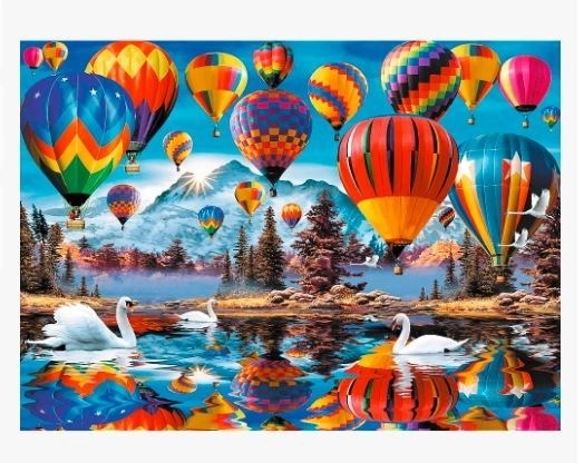 Puzzle din lemn baloane colorate 1000 piese