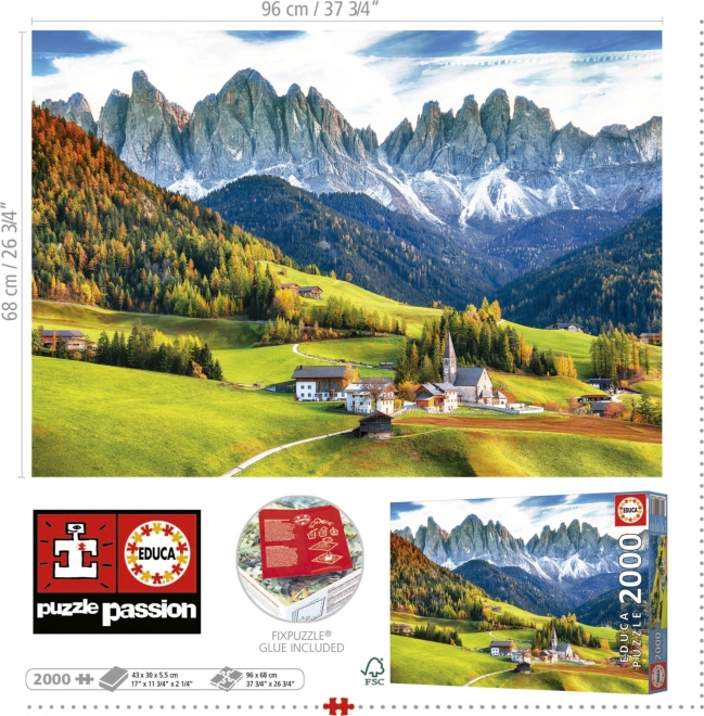 Puzzle Podzim în Dolomiți 2000 piese