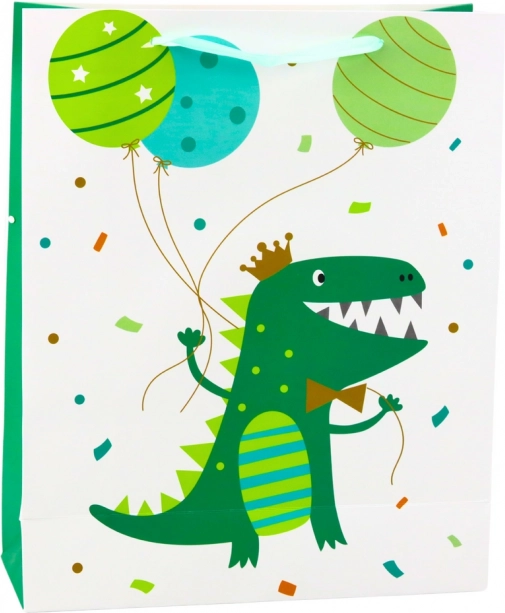 Geantă cadou Dinozaur cu baloane 32 x 26 x 10 cm