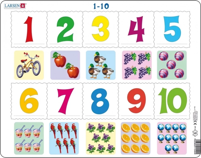 Puzzle Larsen Numere 1-10, 10 piese