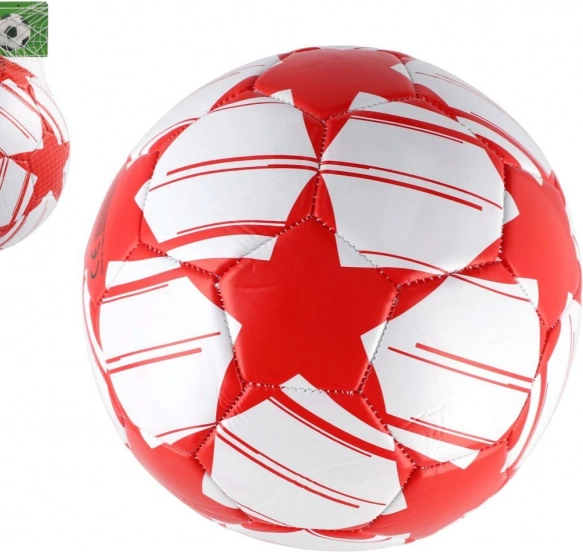 Minge de fotbal umflată, roșu și alb, 23 cm