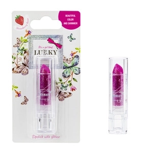Rujă strălucitoare cu aromă de căpșuni pentru copii Lukky