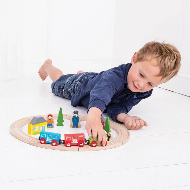 Prima mea Pista de tren Bigjigs Rail, 19 piese