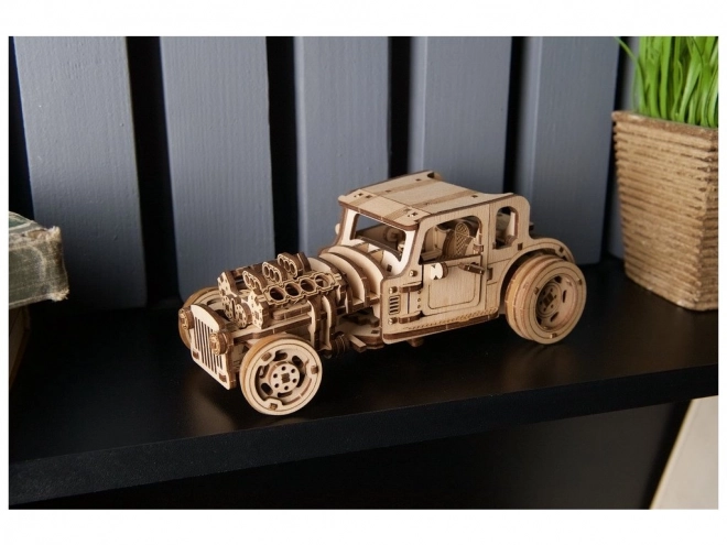 Puzzle mecanic din lemn 3D Ugears Hot Rod Furious