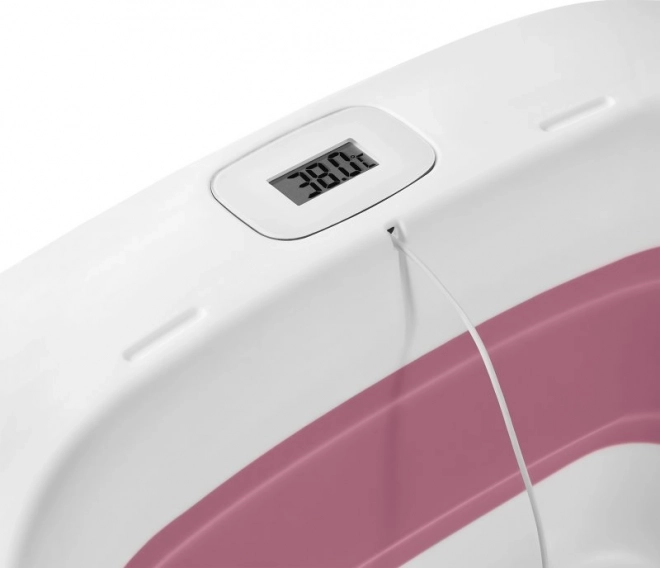 Lionelo Cadă pliabilă cu termometru și suport Pink Magnolia
