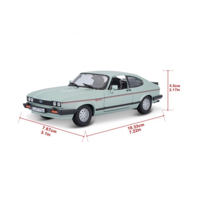 Mașinuță Ford Capri 1982 Bburago 1:24 Plus Verde Deschis