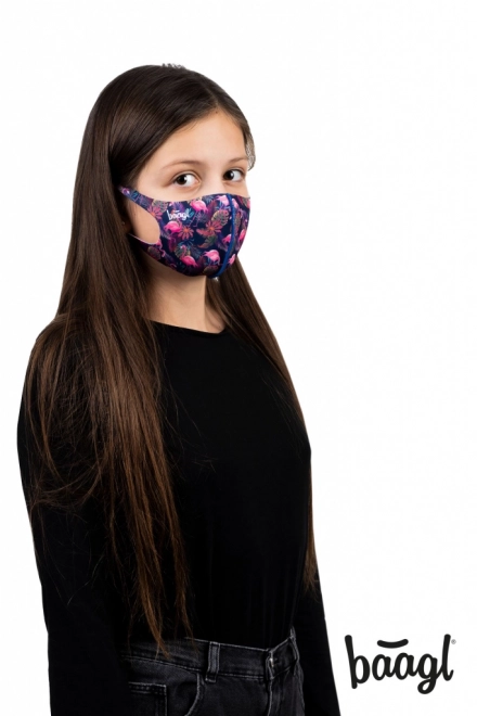 Masca antibacteriană pentru copii cu model flamingo