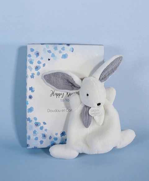 Doudou cutie cadou albastră - iepuraș mini 17 cm