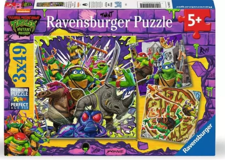 Puzzle Ţestoasele Ninja 3×49 piese RAVENSBURGER