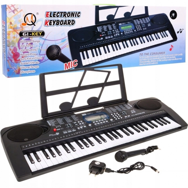 Instrument cu clape pentru copii cu microfon și USB