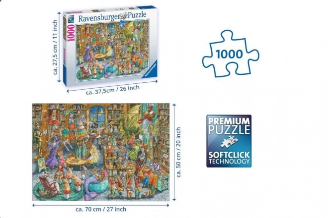 Puzzle Ravensburger miezul nopții în bibliotecă 1000 piese