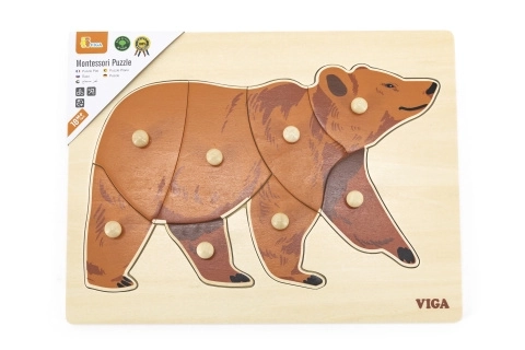 Puzzle Montessori din lemn - urs