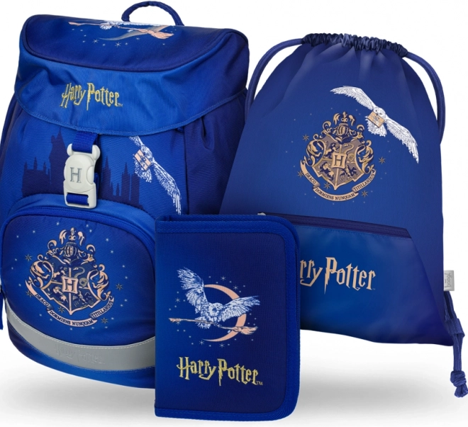 Baagl set școlar Airy Hogwarts Hedwig: rucsac, penar, săculeț