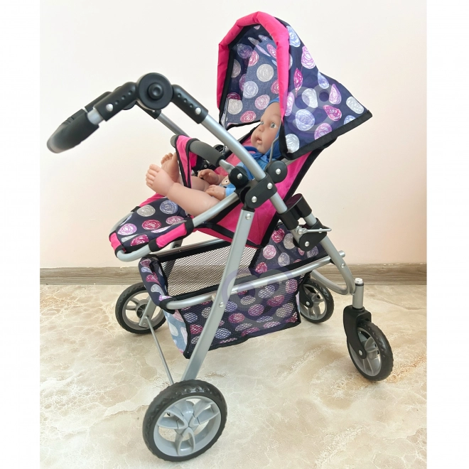 Carucior pentru papusi ajustabil Woopie Royal cu 4 roti