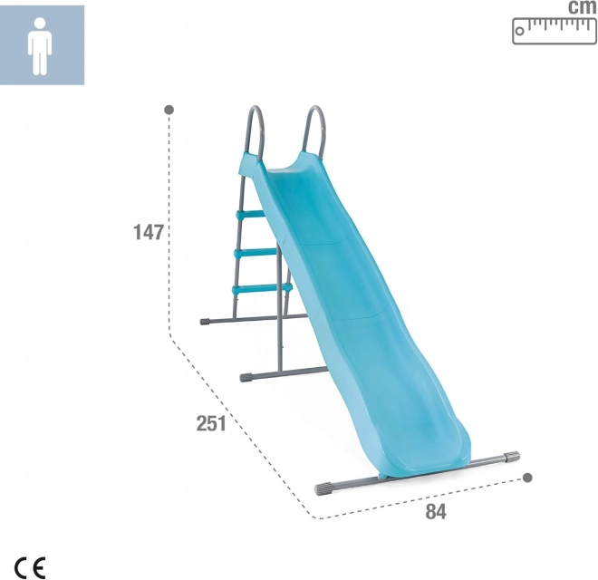 Tobogan de grădină pentru copii 244 cm oțel mare din plastic