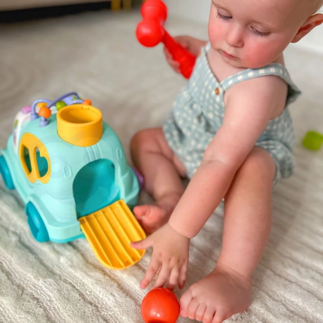 Mașinuță Interactivă Muzicală Sortatoare Montessori Albastră