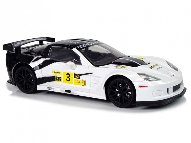 Mașină sport telecomandată Corvette C6.R albă 1:18