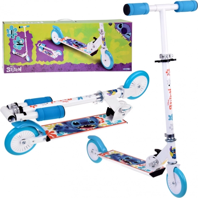 Trotinetă pliabilă Disney STITCH albă pentru copii până la 50 kg