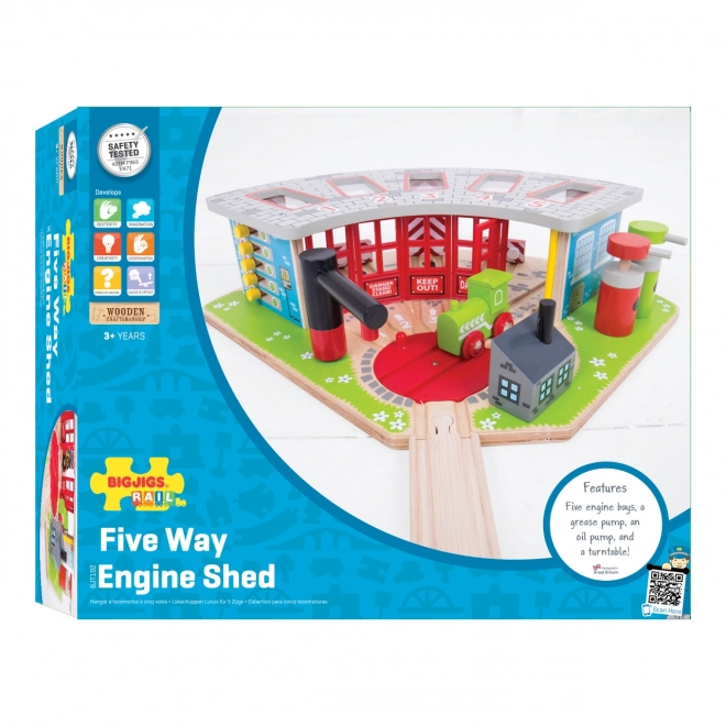 Depou exclusiv pentru 5 trenulețe Bigjigs Rail