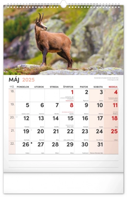 calendar de perete scene pitorești din slovacia 2025 cu calendar extra mare