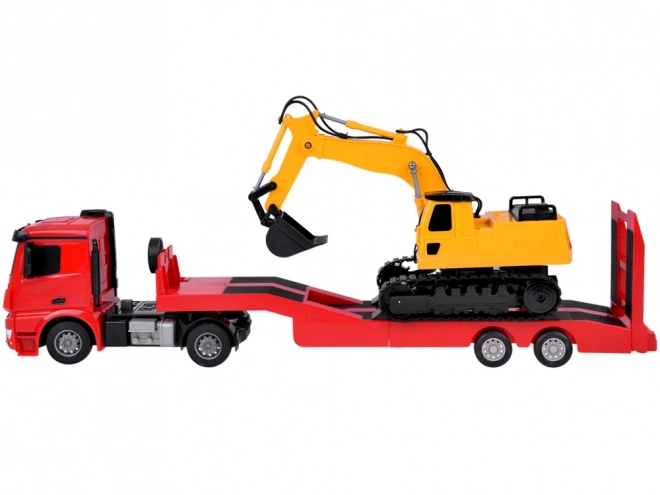 Set complet camion și excavator Mercedes telecomandat în scala 1:26