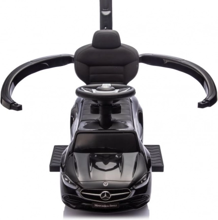 Vehicul de împins pentru copii cu mâner Mercedes 3v1 negru